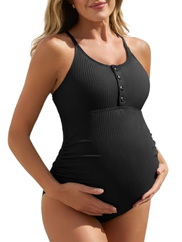Summer Mae One-Piece Button Neck Cross Back