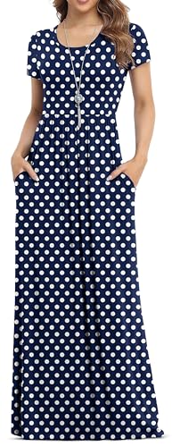 VIISHOW Women Short Sleeve Casual Maxi Dresses with Pockets