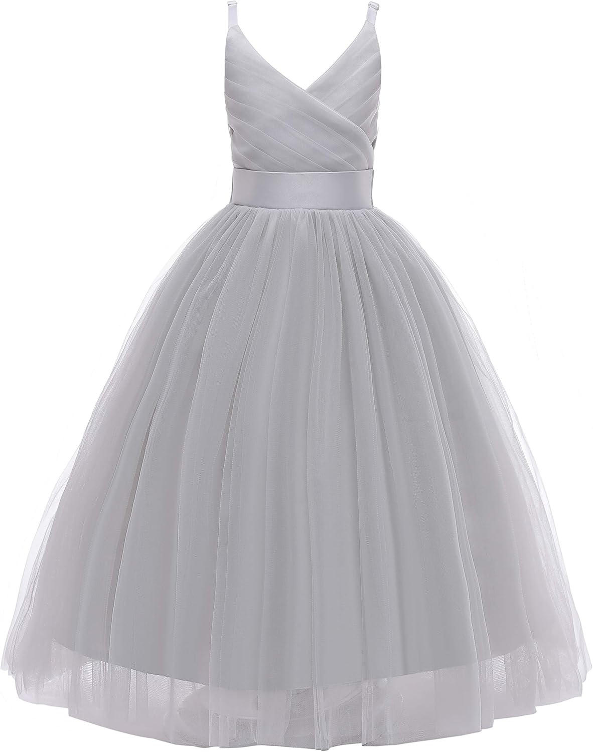 Glamulice Flower Girls Spaghetti Strap Tulle Dress Long A Line Wedding Pageant Dresses Princess Birthday Party Ball Gown