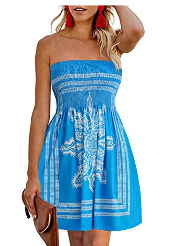 CHICGAL Strapless Boho Floral Sundress