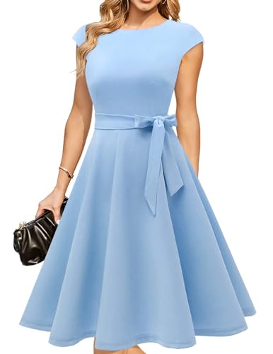 DRESSTELLS Women's Cocktail Dresses, Formal Wedding Guest Modest Church Vintage Holiday Party Evening Dress