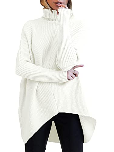 ANRABESS Oversized Turtleneck (White)
