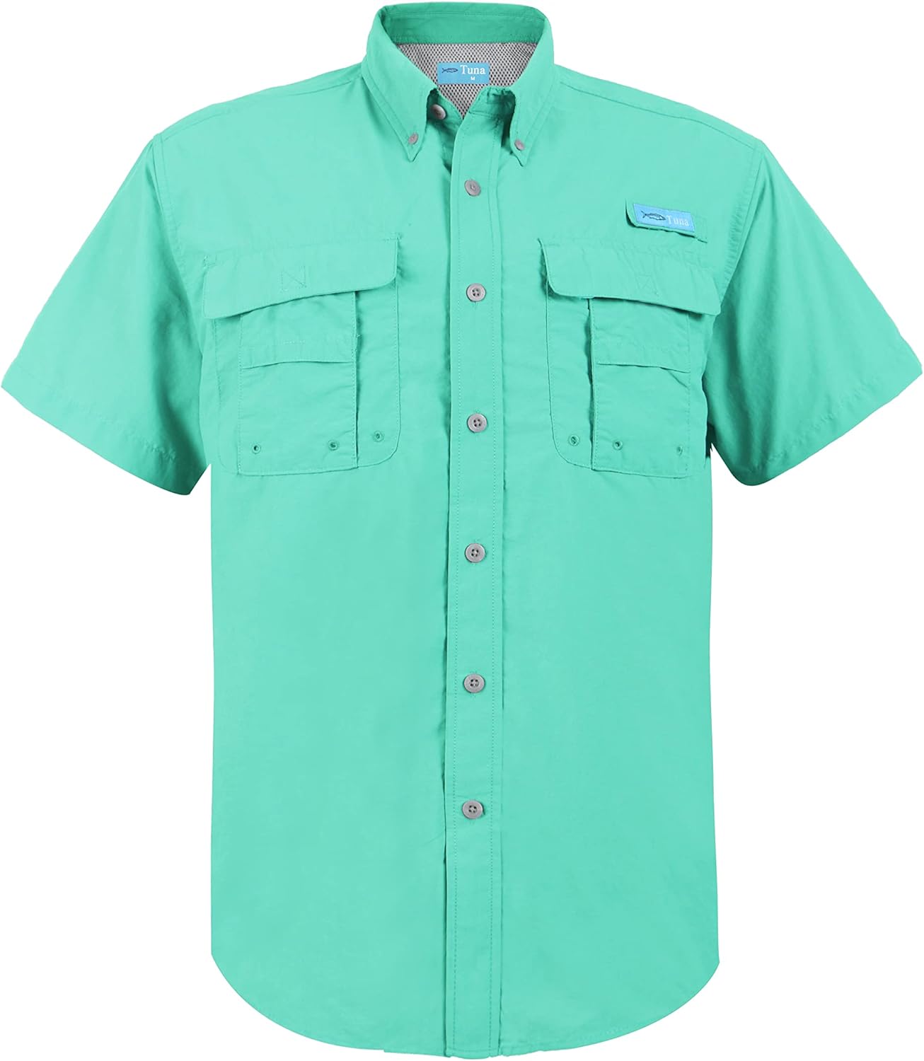 Tuna Men's UV UPF 50+ Fishing Shirts for Men Sun Protection Breathable Fast Dry SPF Hiking Short Sleeve Shirt