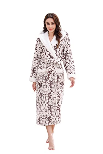 Richie House Women's Plush Soft Warm Fleece Bathrobe Robe RH1591