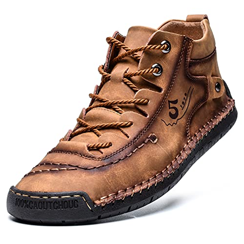 alcubieree Mens Casual Leather Mid top