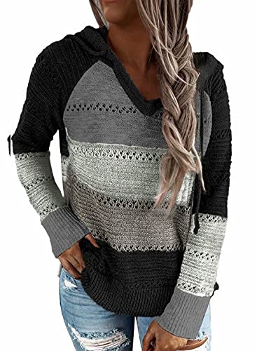 BLENCOT Color Block Hooded Sweater