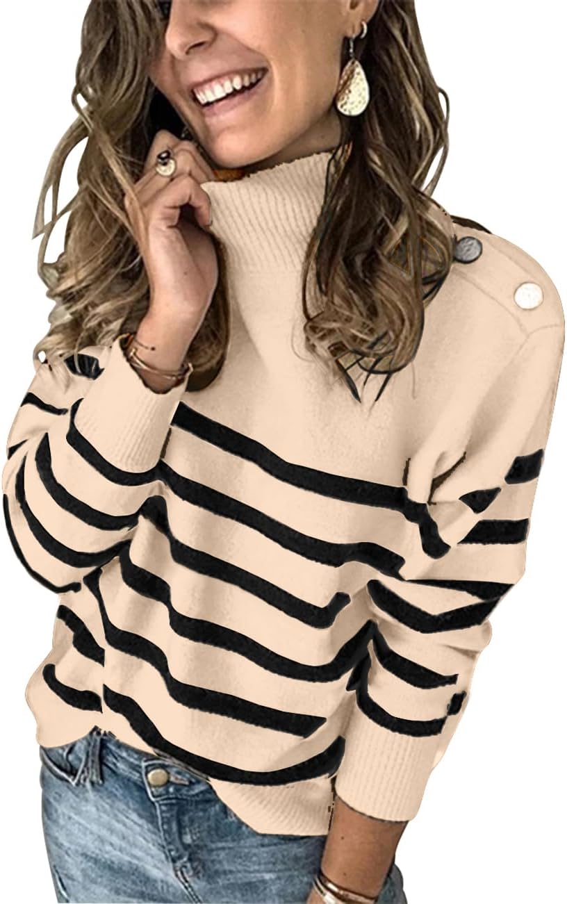 KIRUNDO Striped Turtleneck