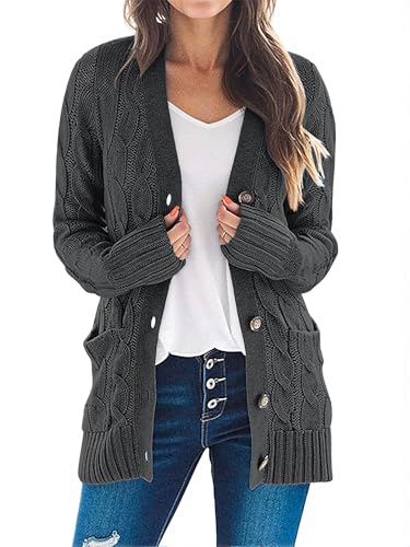 MEROKEETY Cable Knit Cardigan