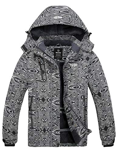wantdo Women's Mountain Waterproof Ski Jacket Windproof Rain Jacket Winter Warm Hooded Coat