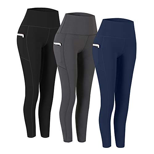Fengbay 2 Pack High Waist Yoga Pants with Pockets, Tummy Control Workout Running Yoga Leggings for Women