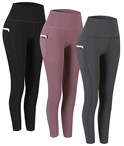 Fengbay 2 Pack High Waist Yoga Pants with Pockets, Tummy Control Workout Running Yoga Leggings for Women