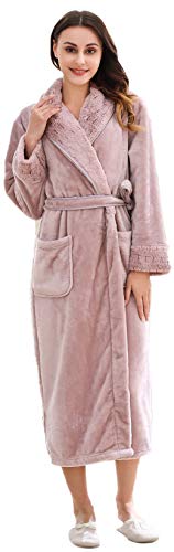 Richie House Women's Plush Soft Warm Fleece Bathrobe