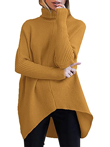 ANRABESS Oversized Tunic Sweater (Camel)