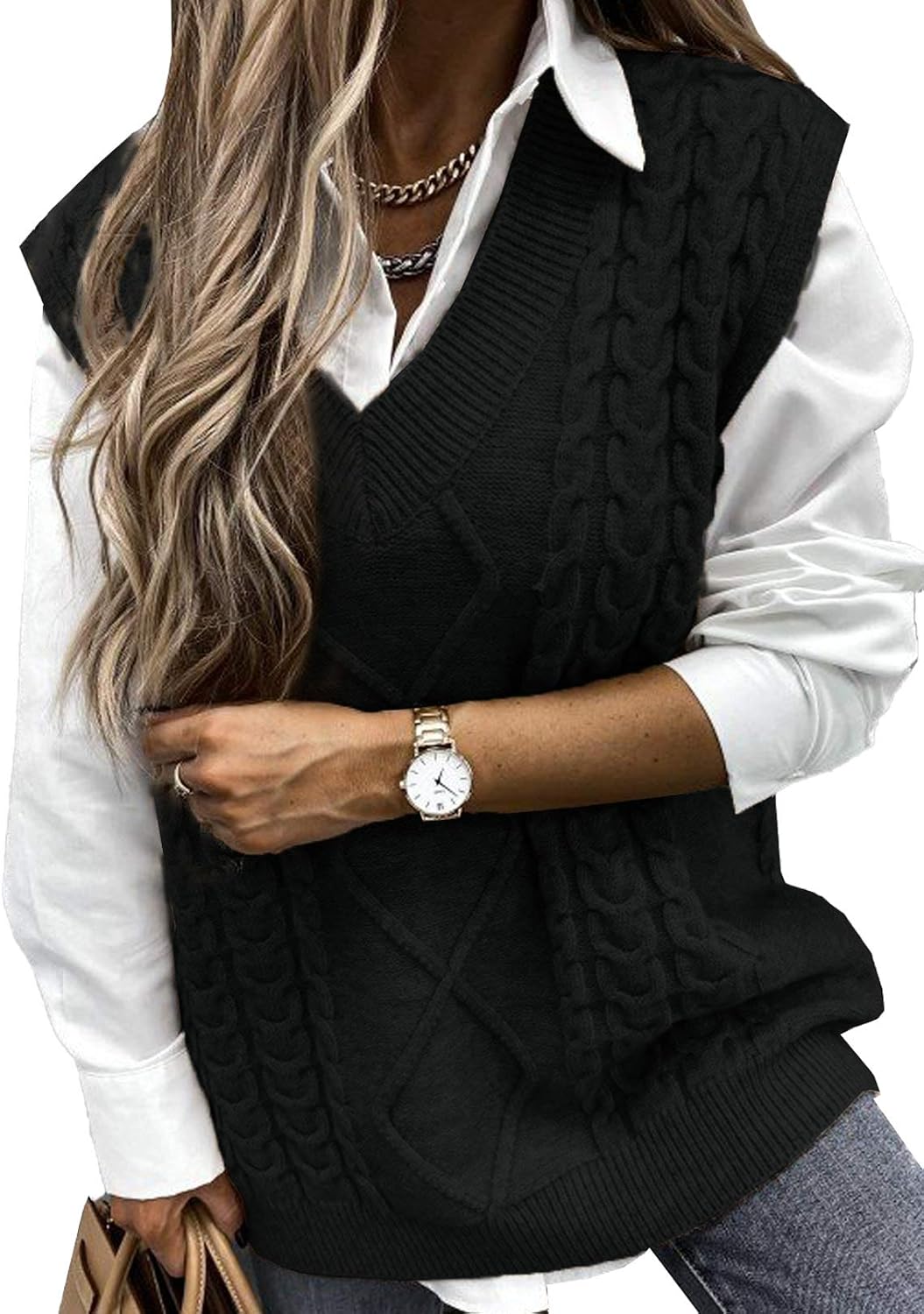 EVALESS Oversized Sweater Vest (Premium)