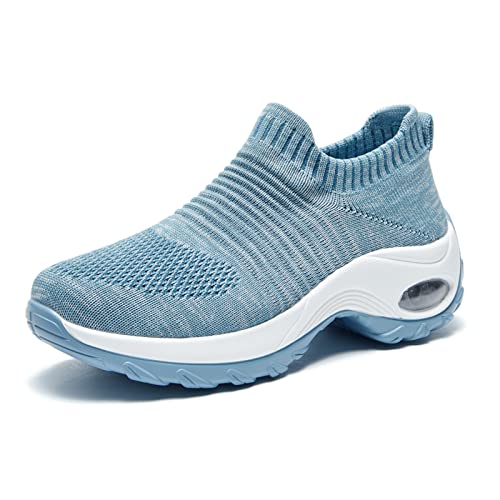 Women's Walking Shoes Sock Sneakers - Mesh Slip On Air Cushion Lady Girls Modern Jazz Dance Easy Shoes Platform Loafers