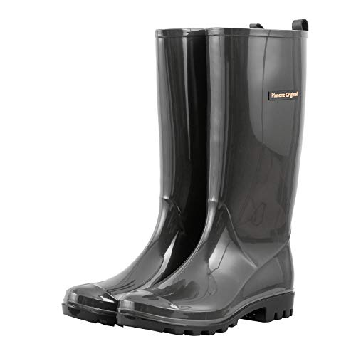 planone Tall rain Boots for Women and Waterproof Garden Shoes,Anti-Slipping Rainboots for Ladies with Comfortable Insoles,Stylish Light rain Shoes and Outdoor Work Shoes