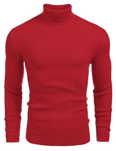 COOFANDY Ribbed Slim Turtleneck