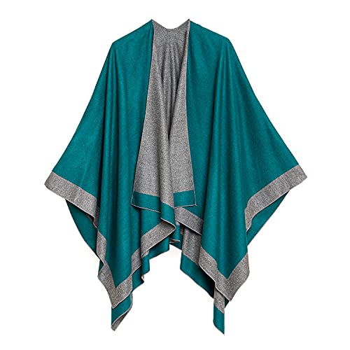 Women's Shawl Wrap Poncho Ruana Cape Cardigan Sweater Open Front for Travel Flight Cruises