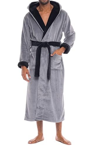 Alexander Del Rossa Mens Robe with Hood (Thicker, Long)