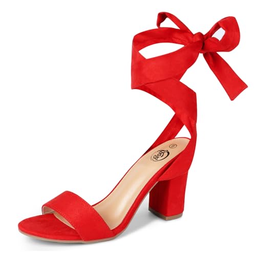 Trary Lace-Up Chunky Heels