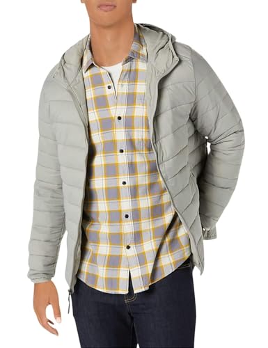 Amazon Essentials Men's Lightweight Water-Resistant Packable Hooded Puffer Jacket