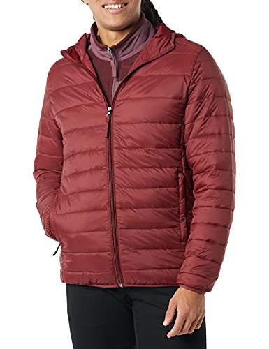 Amazon Essentials Men's Lightweight Water-Resistant Packable Hooded Puffer Jacket