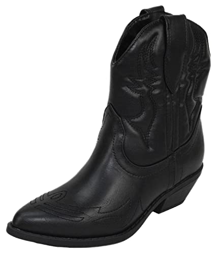 Soda Women Cowgirl Cowboy Western Stitched Ankle Boots