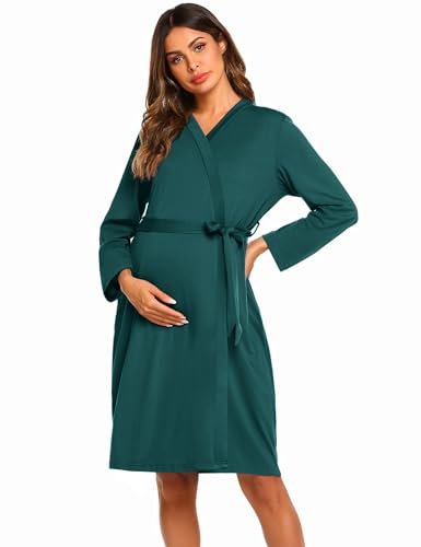 Ekouaer Maternity Robe Labor Delivery Nursing Gown Hospital Breastfeeding Dress Bathrobes