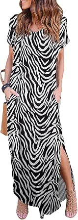 HUSKARY Short Sleeve Split Maxi