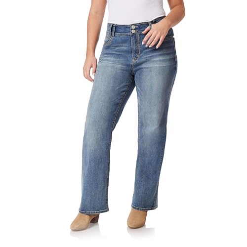 WallFlower Luscious Curvy Bootcut Jeans for Women Mid-Rise Insta Stretch Denim in Petite, Midsize, Plus Size, Juniors Jeans