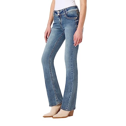 WallFlower Luscious Curvy Bootcut Jeans for Women Mid-Rise Insta Stretch Denim in Petite, Midsize, Plus Size, Juniors Jeans