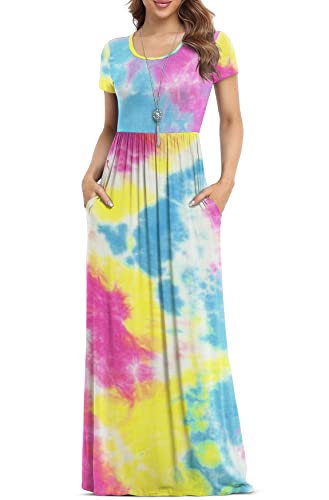VIISHOW Women Short Sleeve Casual Maxi Dresses with Pockets