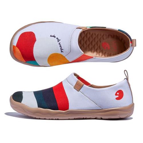UIN Women's Artistic Slip-On Shoes Vibrant Floral Casual Loafers Lightweight Comfortable Travel Footwear