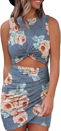 Acelitt Hollow Out Twist Bodycon Dress