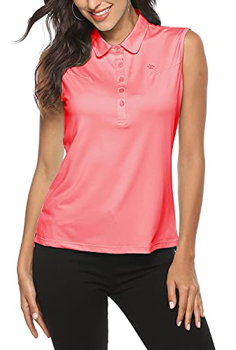 AIRIKE Golf Polo Shirts for Women Sleeveless Summer Sports Athletic Fashionable Workwear-Quick Dry Womens Tank Tops