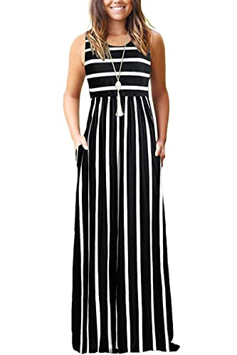 AUSELILY Women's Summer Sleeveless Loose Maxi Dress Casual Long Dresses with Pockets 2025 New
