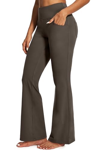 IUGA Yoga Pants Women Wide Leg High Waist Bootcut Workout Flare Leggings Tummy Control Work Dress Pants Women 4 Pockets