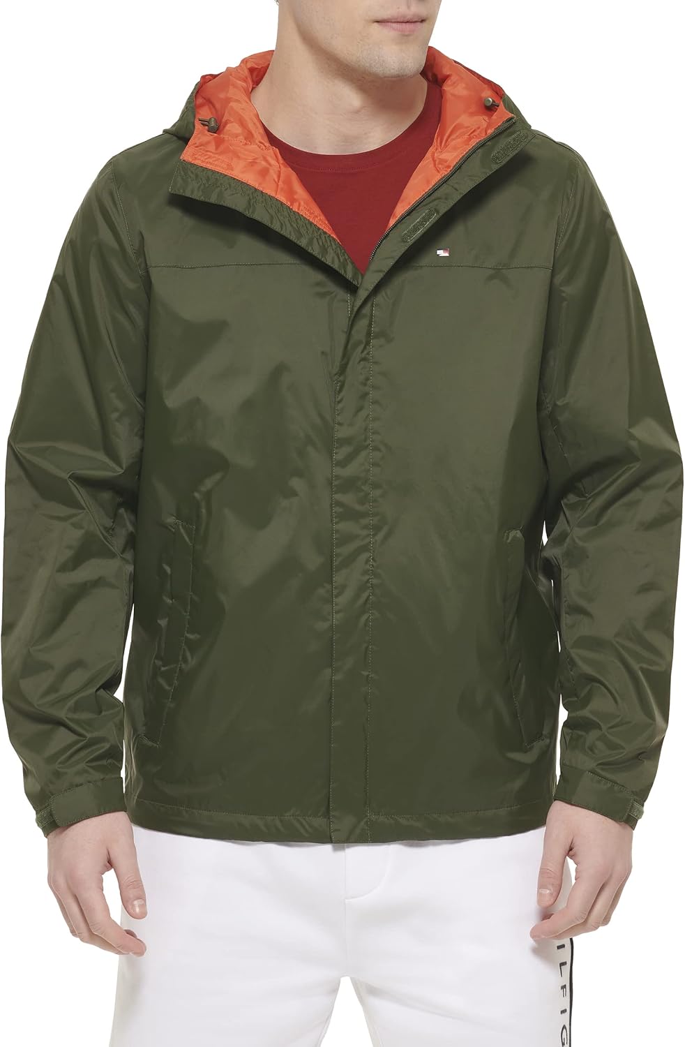 Tommy Hilfiger Men's Lightweight Breathable Waterproof Hooded Jacket