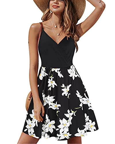 STYLEWORD Floral Wrap V Neck A-Line