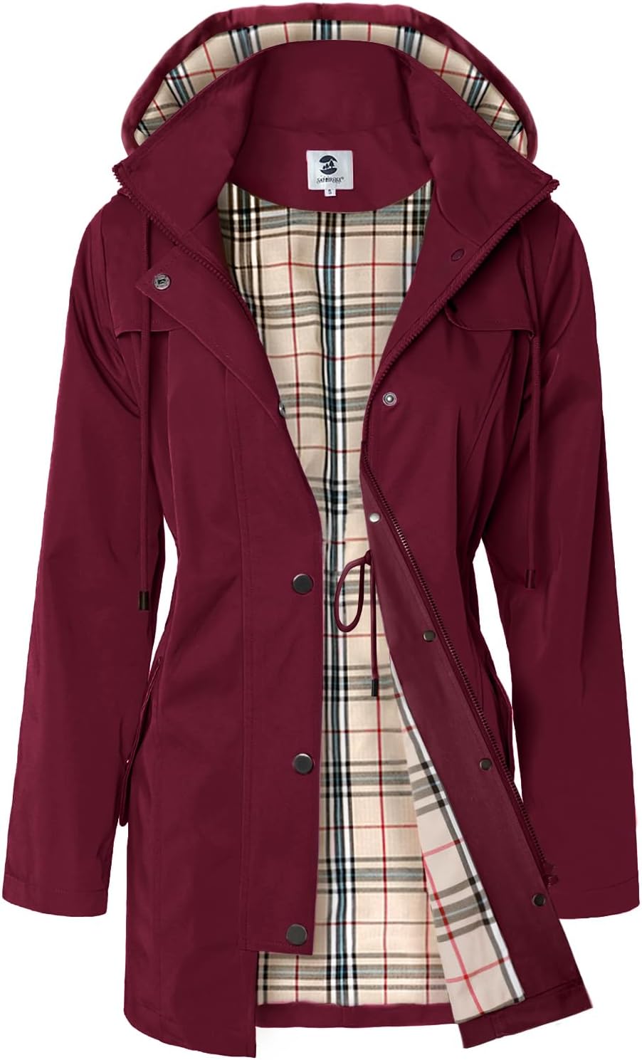 SaphiRose Long Hooded Rain Jacket