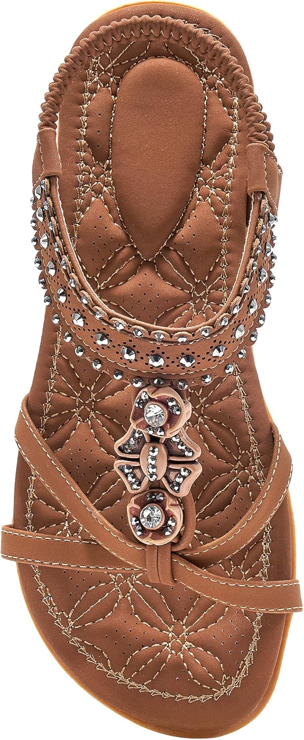 Alicegana Rhinestone Boho Flat