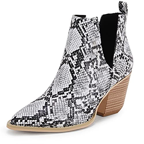 FISACE Pointed Toe Stacked Mid Heel