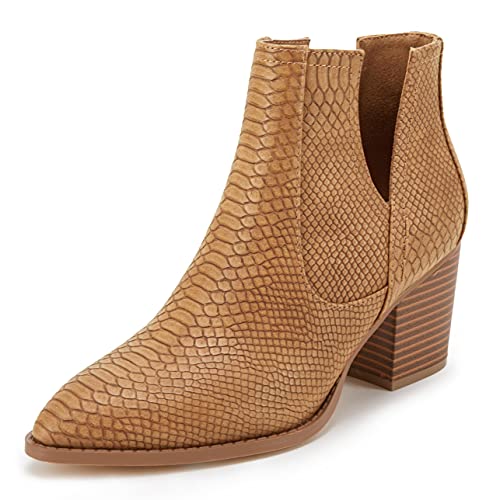 FISACE Animal-Print Faux Leather Booties