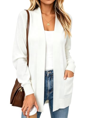 Spicy Sandia Women's Knit Cardigan Open Front Long Sleeve Sweater with Pockets Lightweight Fall Trendy Dressy Casual