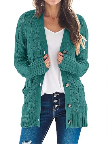 MEROKEETY Cable Knit Cardigan (B0957WNN6D)