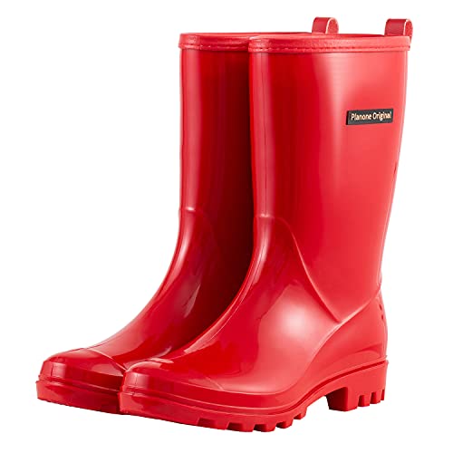 planone Mid Calf Waterproof Rain Boots For Women Anti-Slipping Garden Shoes Comfortable Insoles Stylish Light Rain Shoes Outdoor Work Shoes