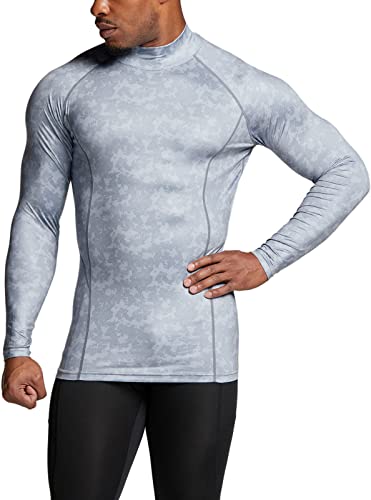 TSLA 1 or 2 Pack Men's Thermal Long Sleeve Compression Shirts, Mock/Turtleneck Winter Sports Running Base Layer Top