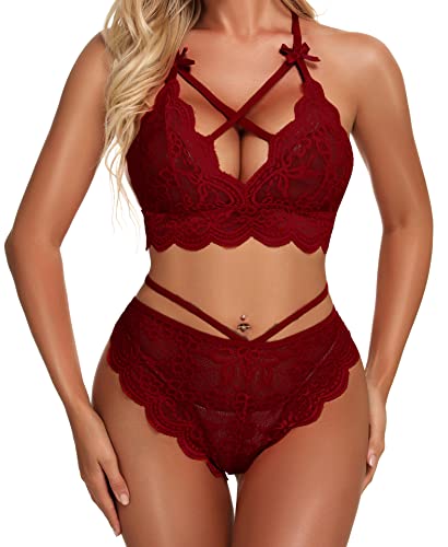 Namifin Women Lingerie Set Lace Bralette and Panty Set
