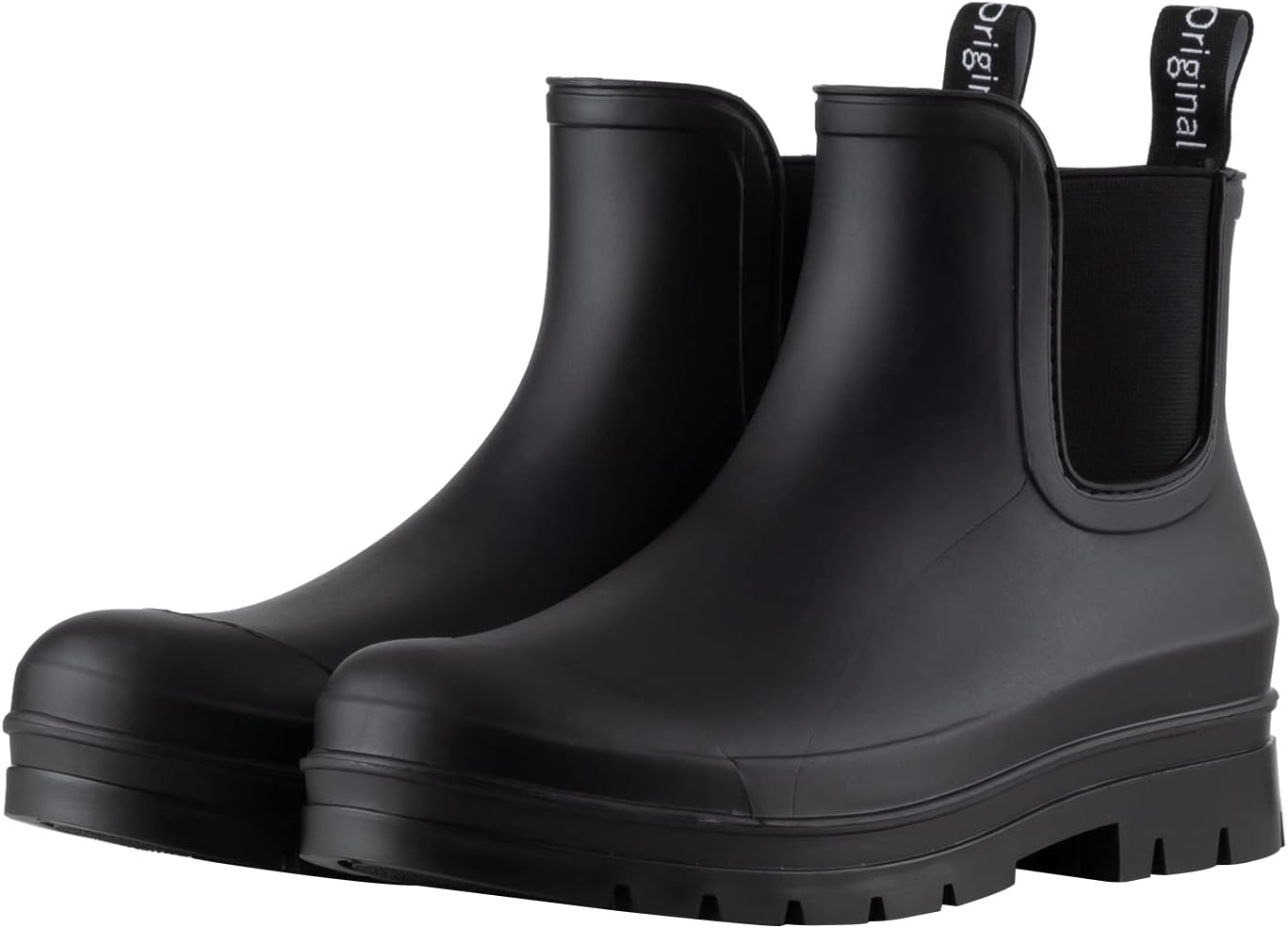Planone Short Rain Boots Women Wide Width Fashion Waterproof Chelsea Boots for Women Matte Outdoor Garden Shoes Ankle Muck Boots for Ladies Non Slip Work Shoes Rubber Boots with Premium Comfort Insole