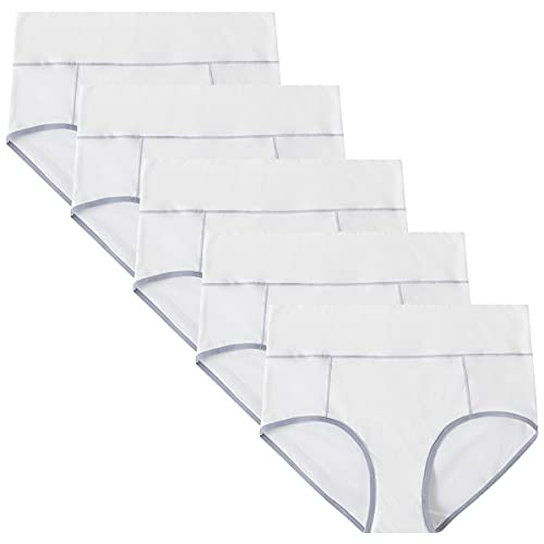 POKARLA Womens Cotton Underwear High Waist Full Coverage Briefs Soft Breathable Postpartum Panties Stretch Underpants